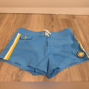 Birdwell Blue Birdwell Beach Britches Boaedshorts with Yellow & White Stripe